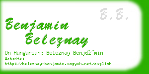 benjamin beleznay business card